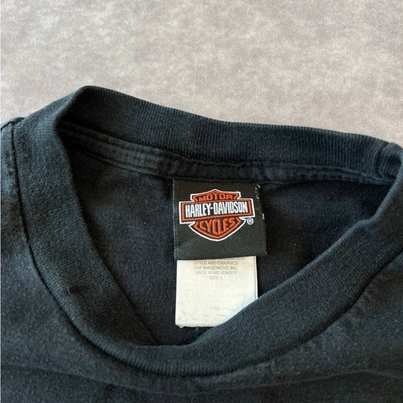 Vintage Harley-Davidson Alberta T-Shirt Black Skull Wings Size L - Picture 3 of 3